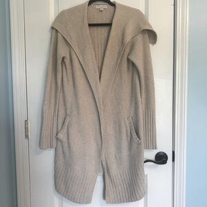 Barefoot Dreams Cozy Chic Open Front Shawl Tan Cardigan Sweater Size Small